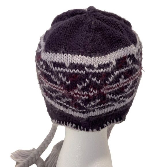 Bundle 2 Columbia  Burgundy & Orange Knit Fleece Lined Earflap and navy blue and - Picture 10 of 15